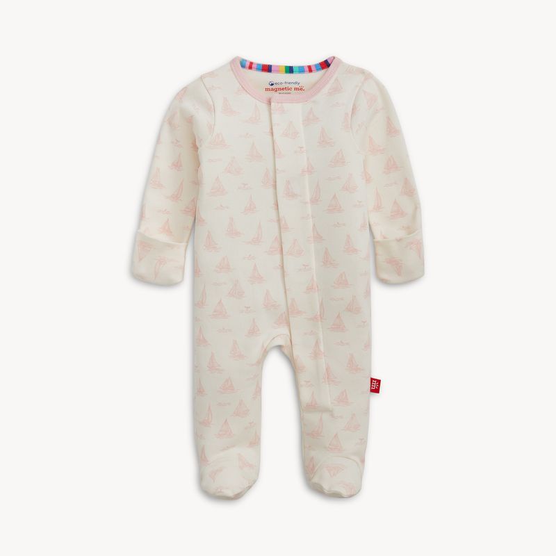 Tiny Tides Pink Organic Footie