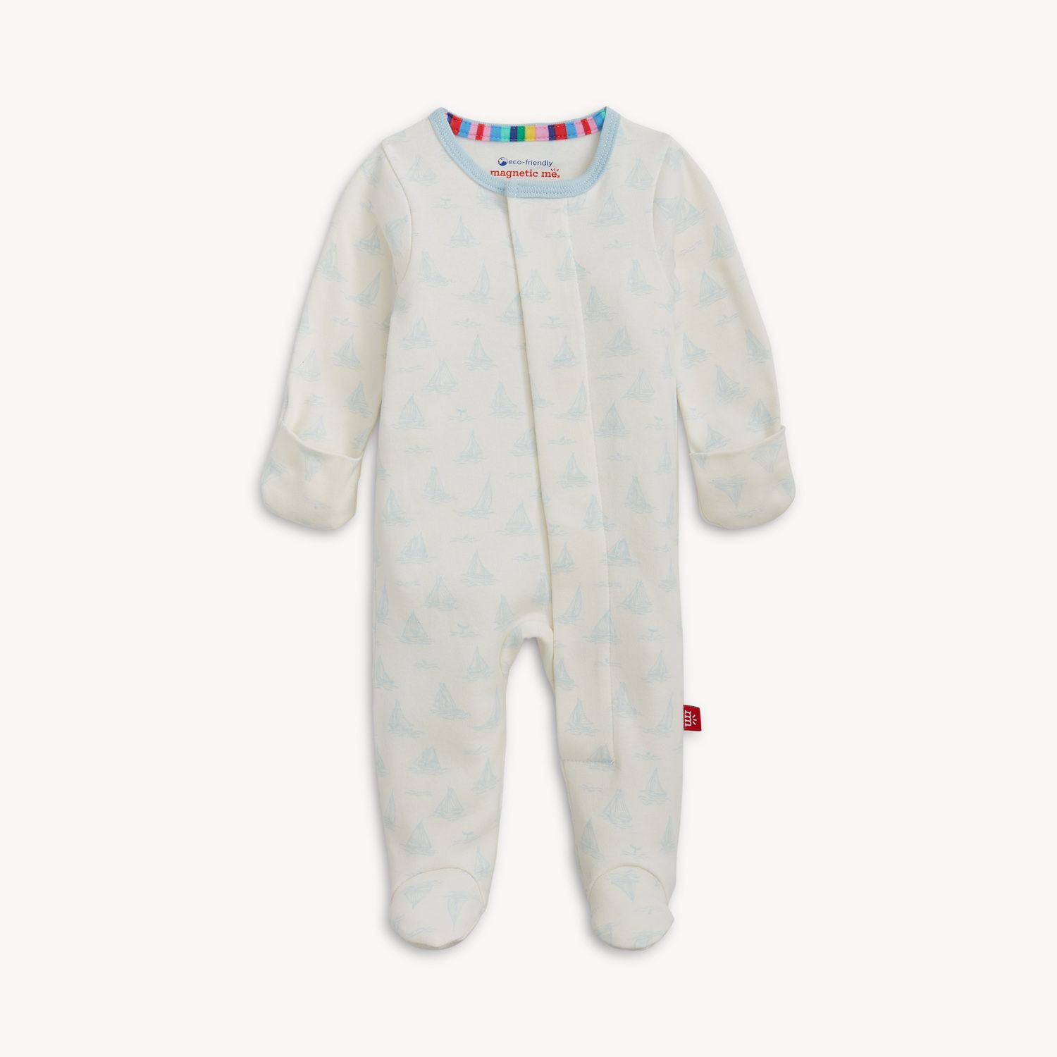 Tiny Tides Blue Organic Footie