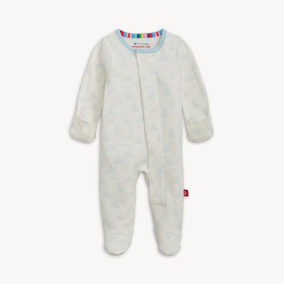Tiny Tides Blue Organic Footie
