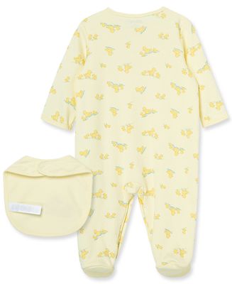 Little Yellow Ducks Footie+Bib