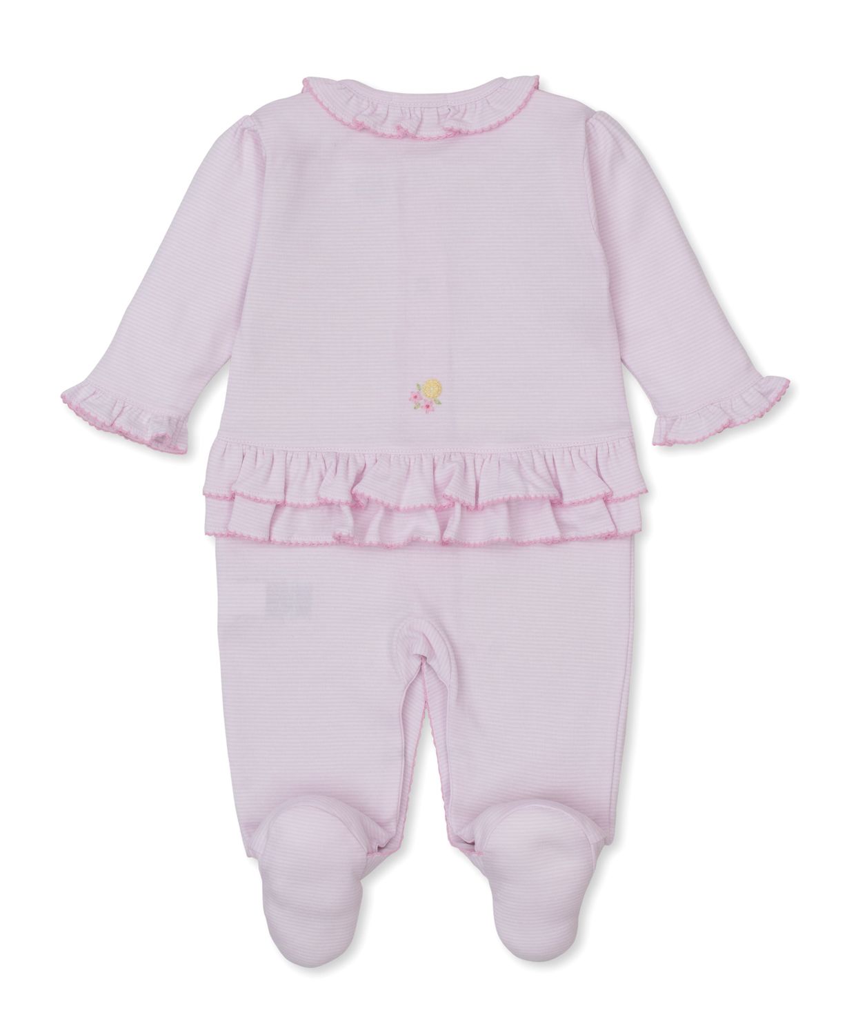 Lemon Blossoms Pink Hand Emb Footie