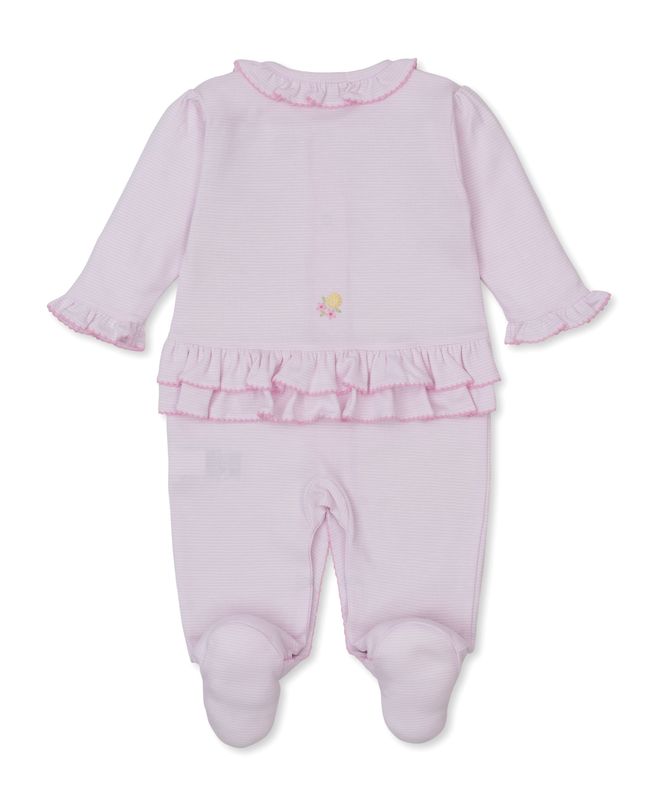 Lemon Blossoms Pink Hand Emb Footie