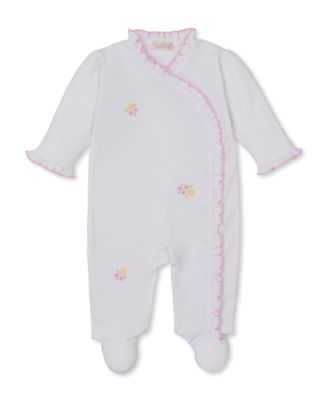 Lemon Blossoms White Hand Emb Footie