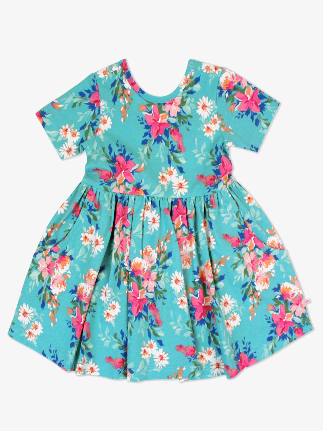 Fancy Me Floral Knit Short-sleeve Twirl Dress
