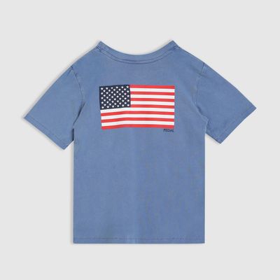Blue Organic Flag Tee
