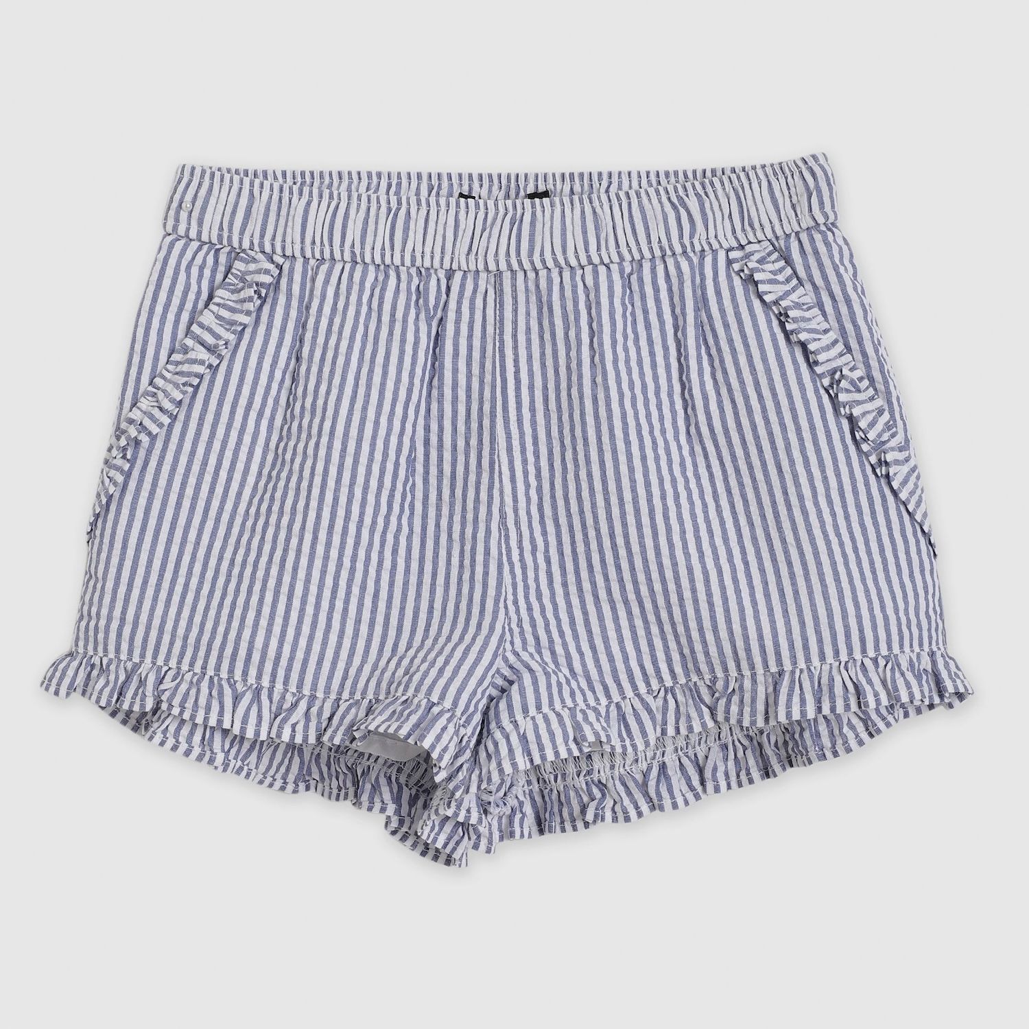 Girl's Pedal Blue Seersucker Short