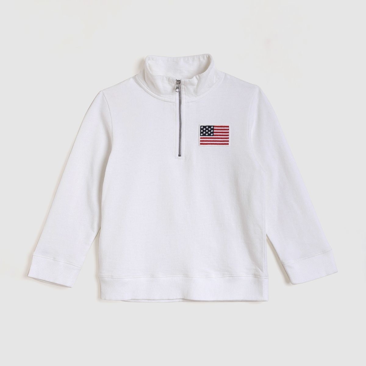 White Americana 1/4 Zip