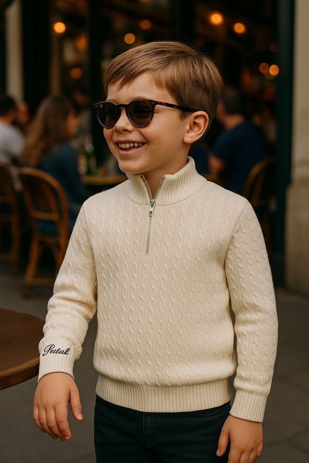 Ivory Mini Cable 1/4 Zip Sweater