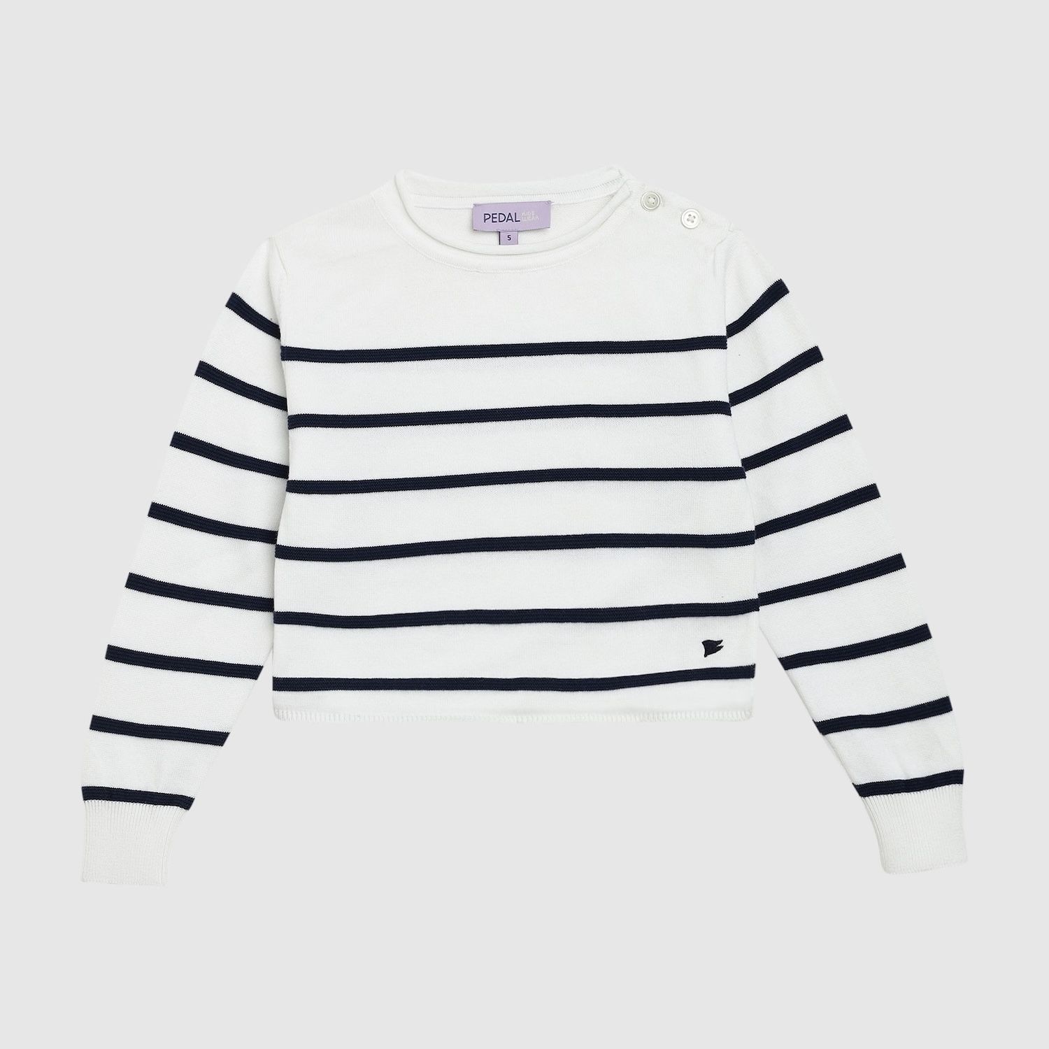 White Stripe Crop Sweater