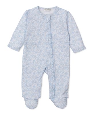Country Gardens Print Blue Zip Footie