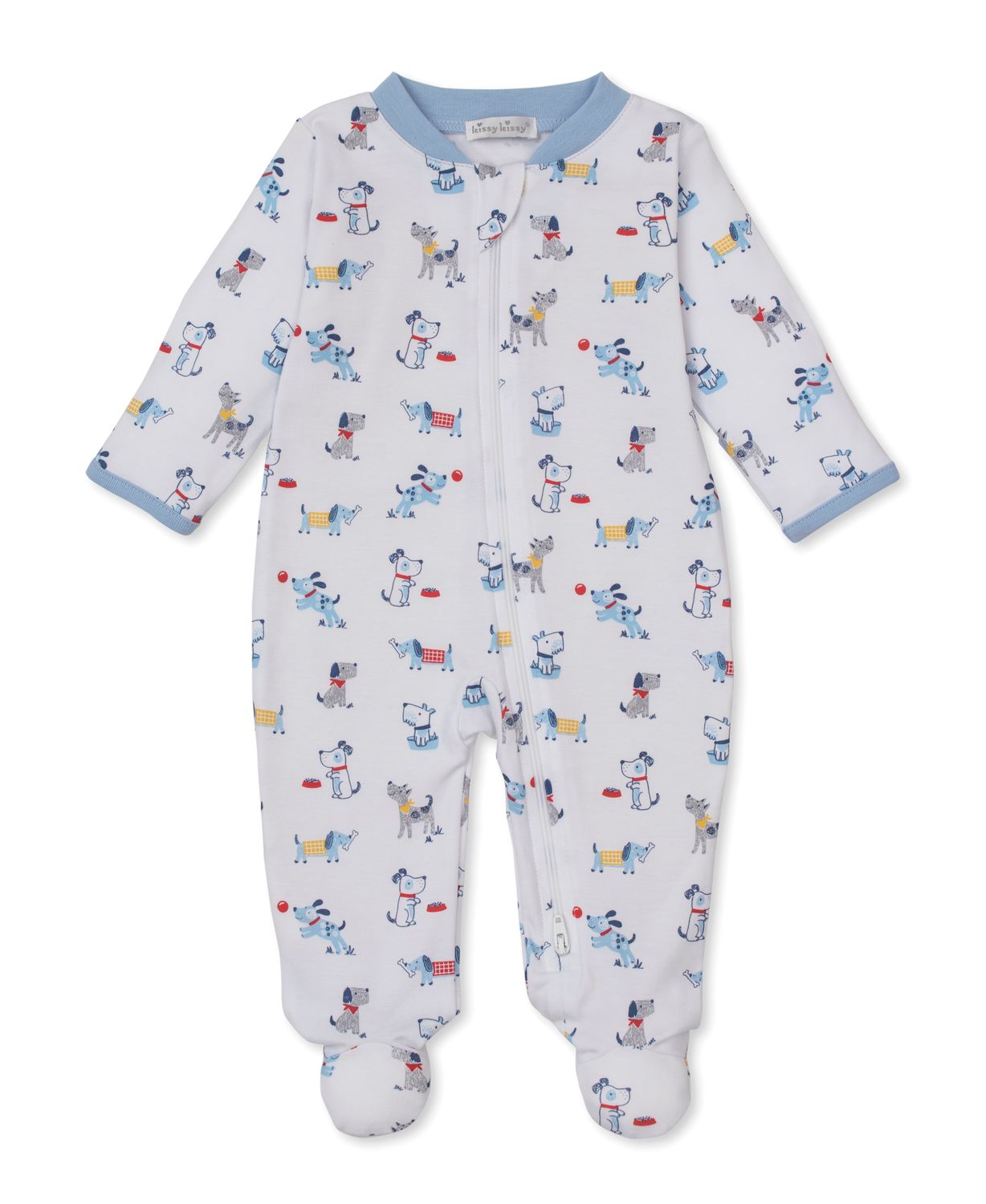 Puppy Patch Print Zip Footie