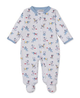Puppy Patch Print Zip Footie