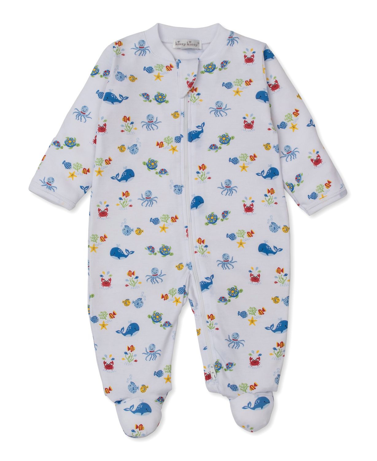 Ocean Antics Print Zip Footie