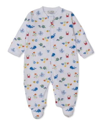 Ocean Antics Print Zip Footie