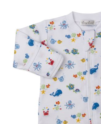 Ocean Antics Print Zip Footie