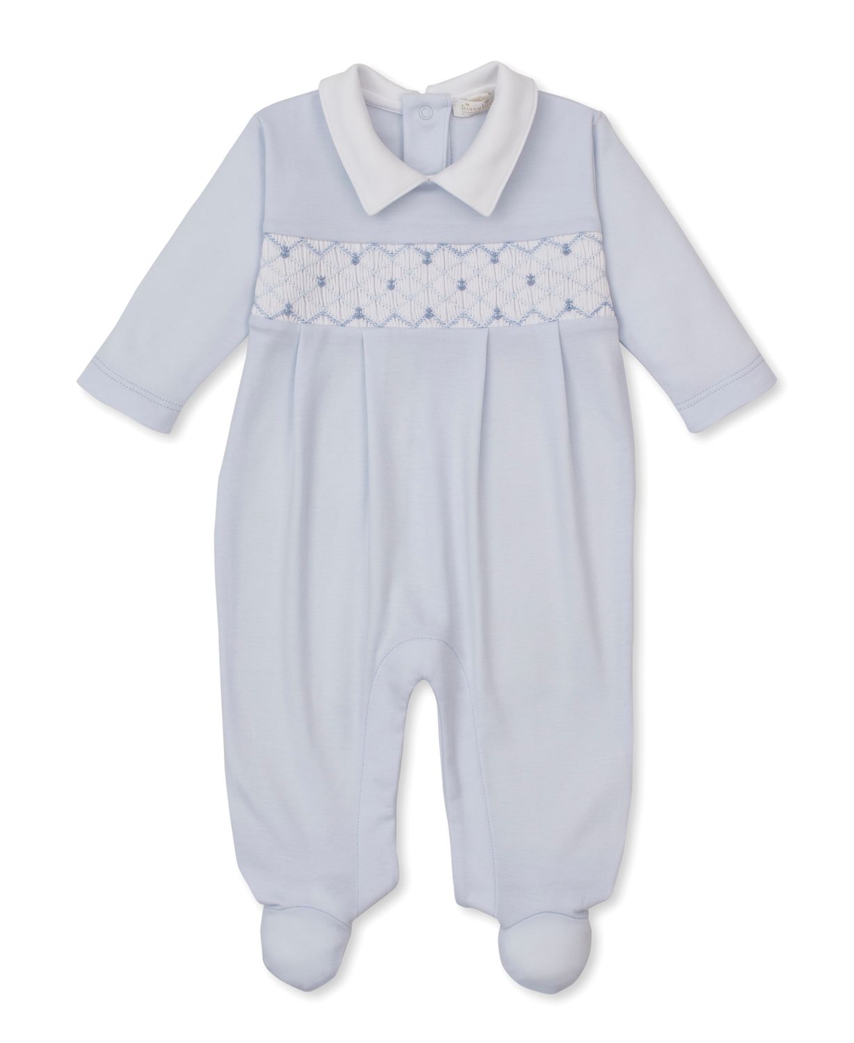 CLB Summer Anchors Hand Smocked Blue Footie