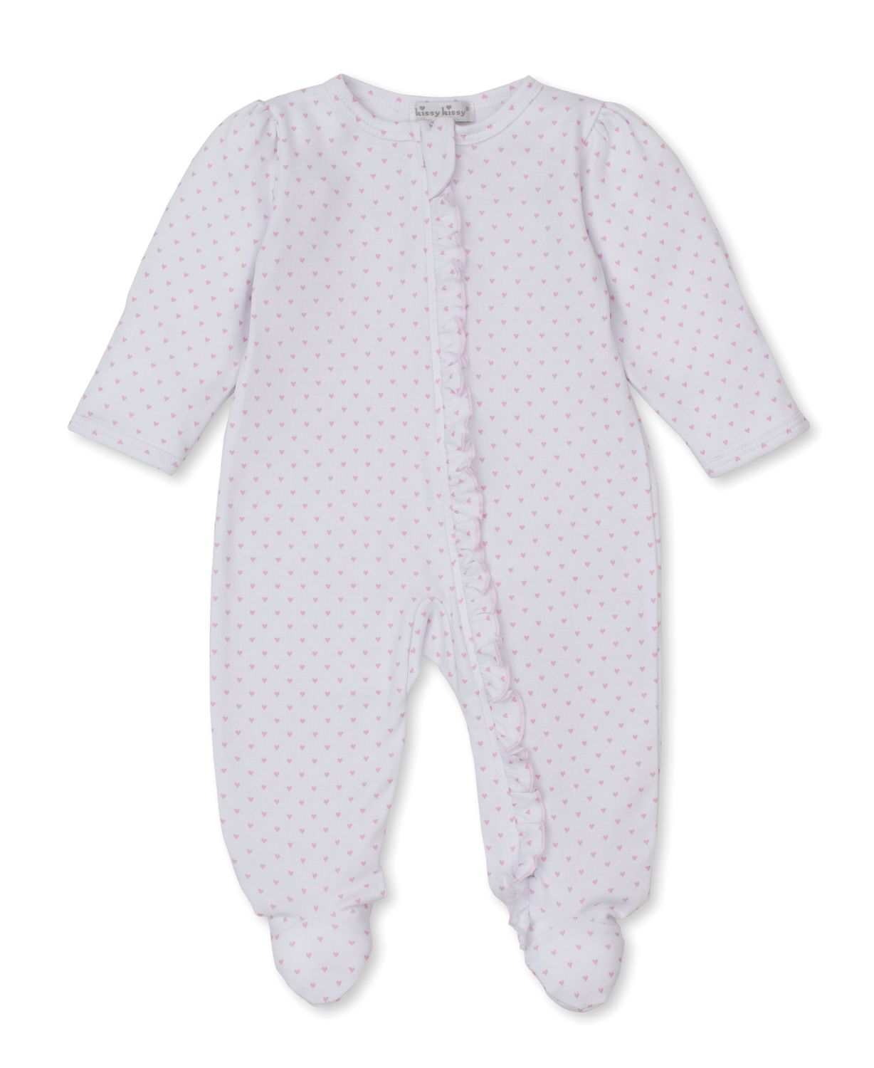 Teddy Bear Love Pink Star Zip Footie