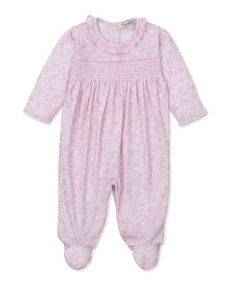 Country Gardens Print Pink Smock Footie