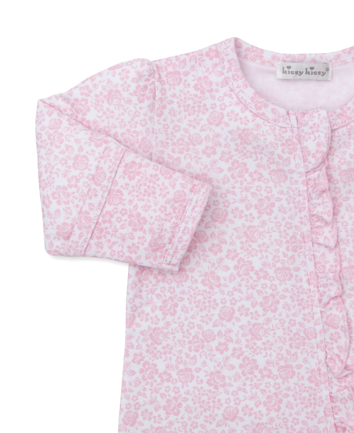Country Gardens Print Pink Zip Footie