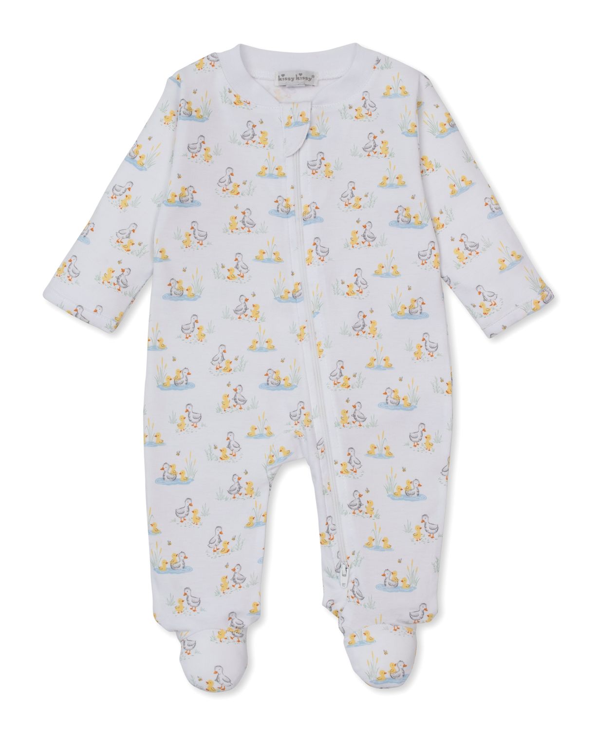 Duck Pond Paddles Print Zip Footie