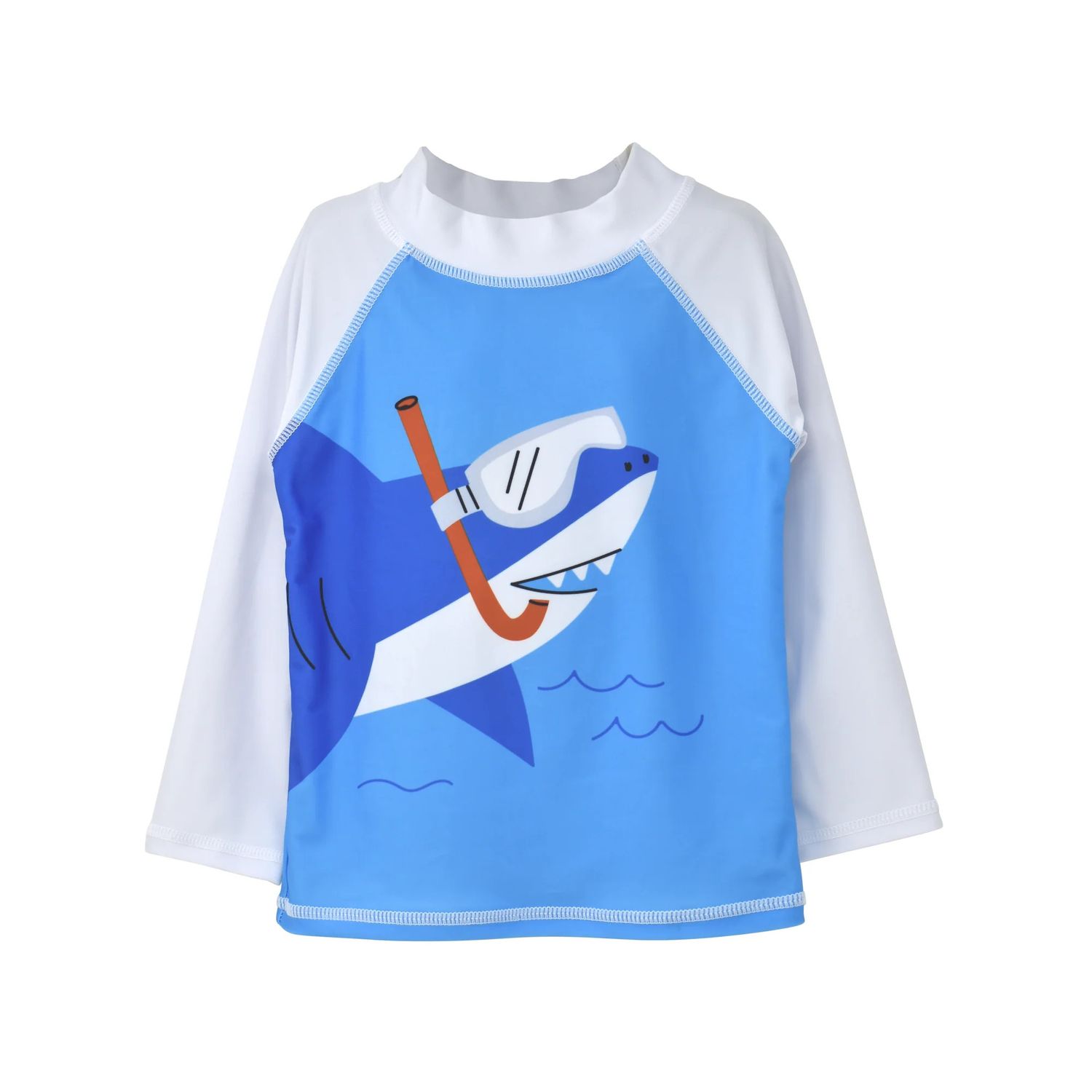 Snorkeling Sharks Graphic Rash Guard Swim Top