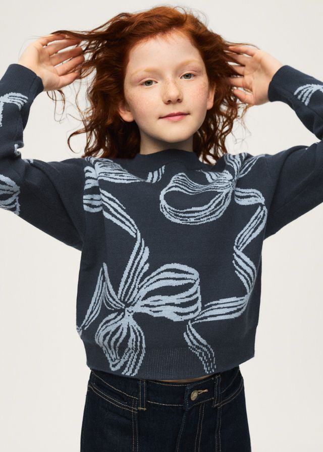 Ink Bow-Detail Sweater