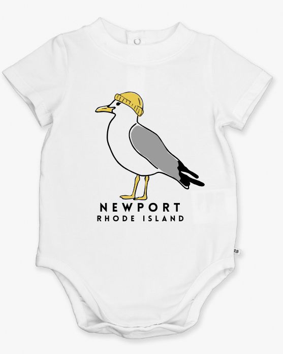 Newport Yellow Beanie Seagull Onesie