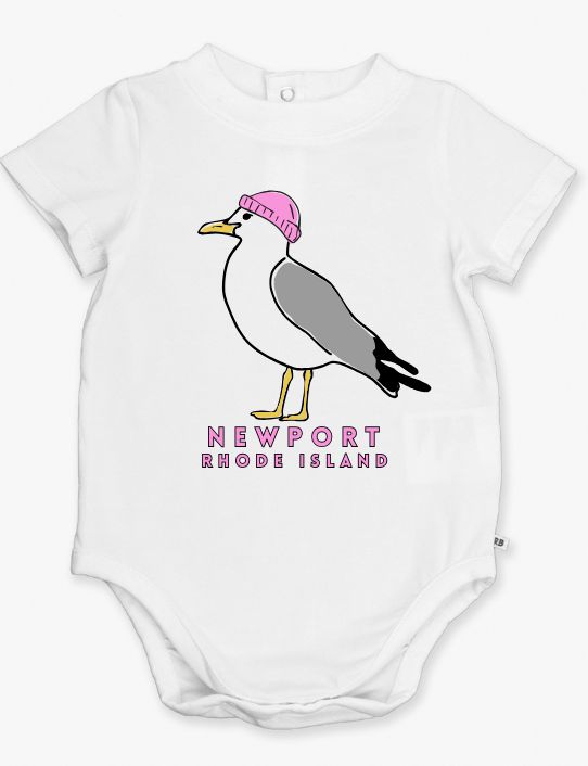 Newport Pink Beanie Seagull Onesie