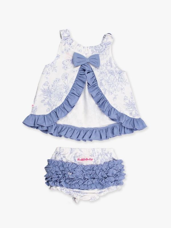 Periwinkle Blue Butterfly Garden Toile Swing Top Set
