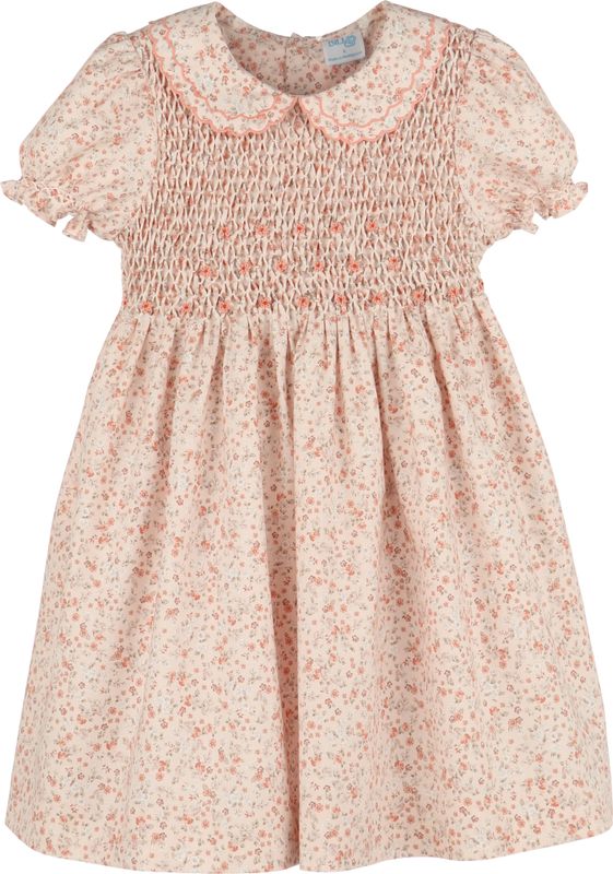Orange Honeycomb Smock Dress