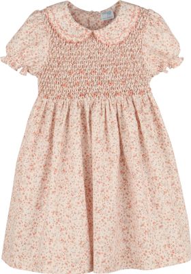 Orange Honeycomb Smock Dress