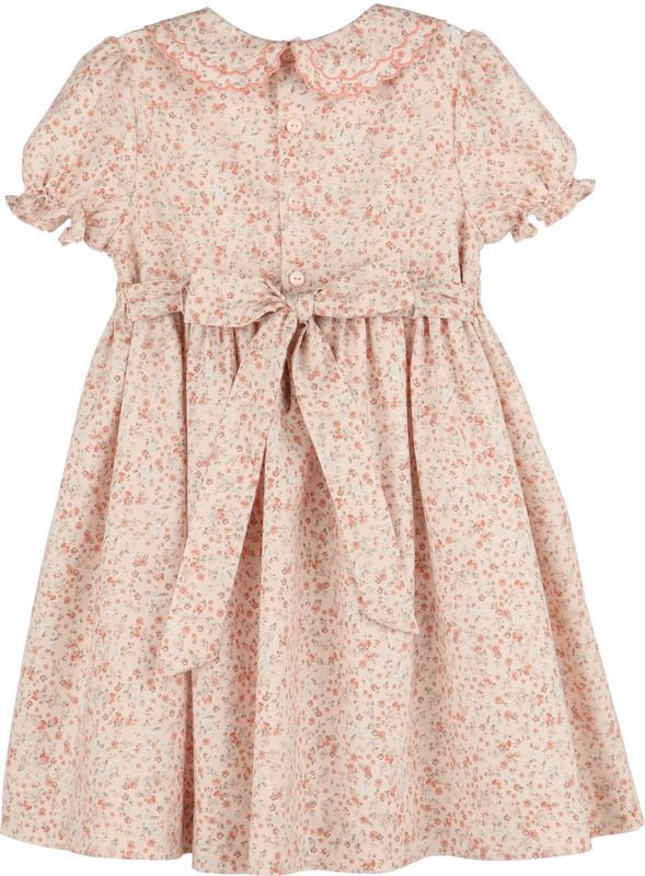 Orange Honeycomb Smock Dress