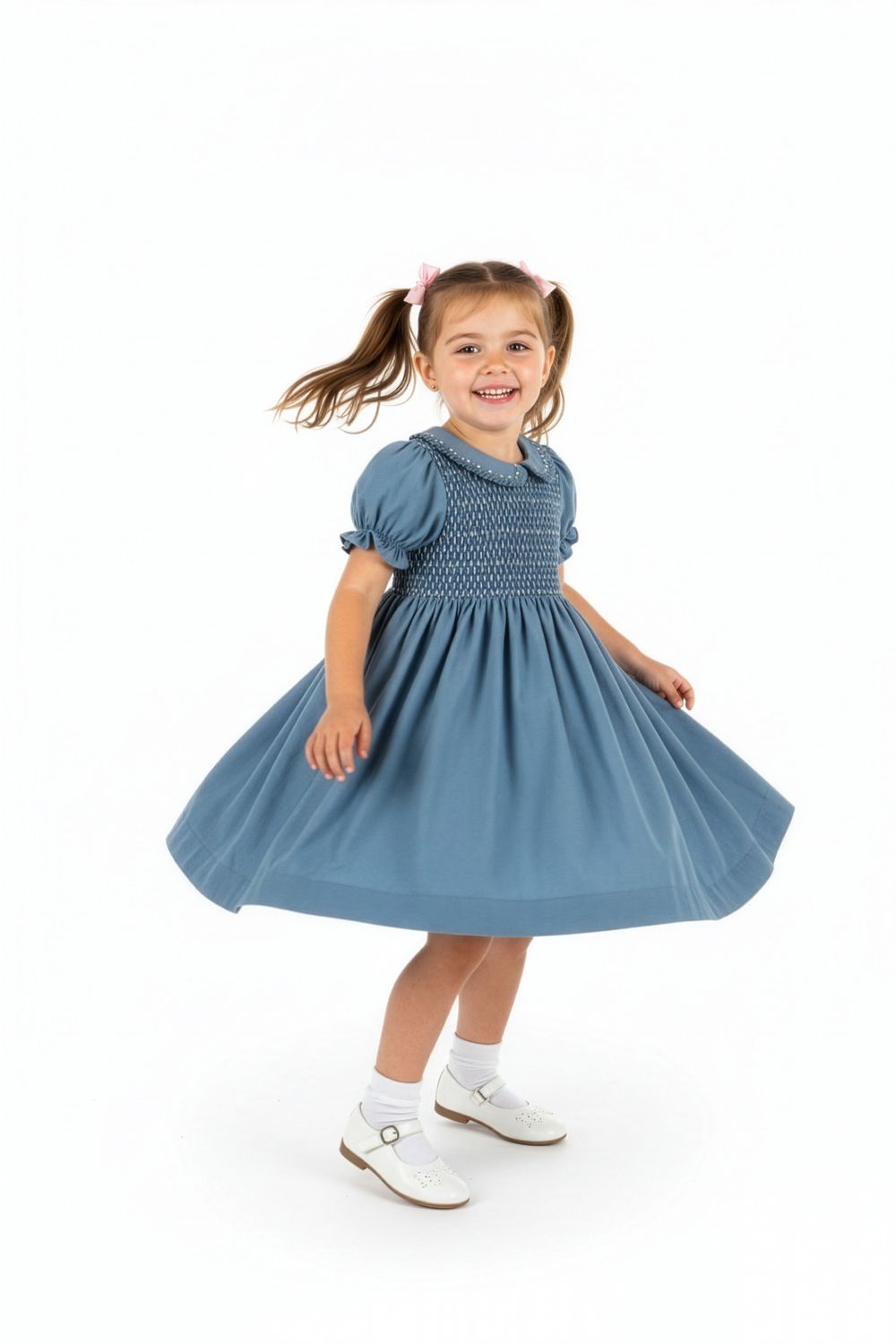 Blue Fall Garden Full Smock Dress