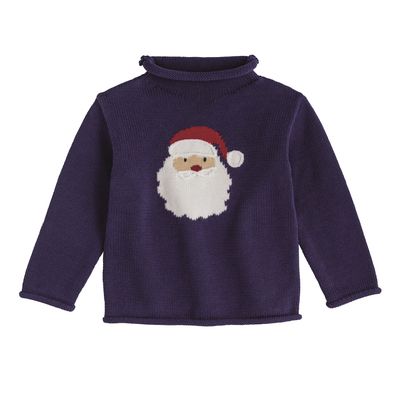 Navy Santa Rollneck Sweater