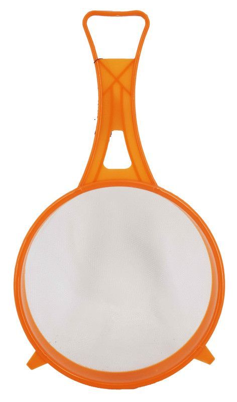7" Orange Plastic Mesh Strainer