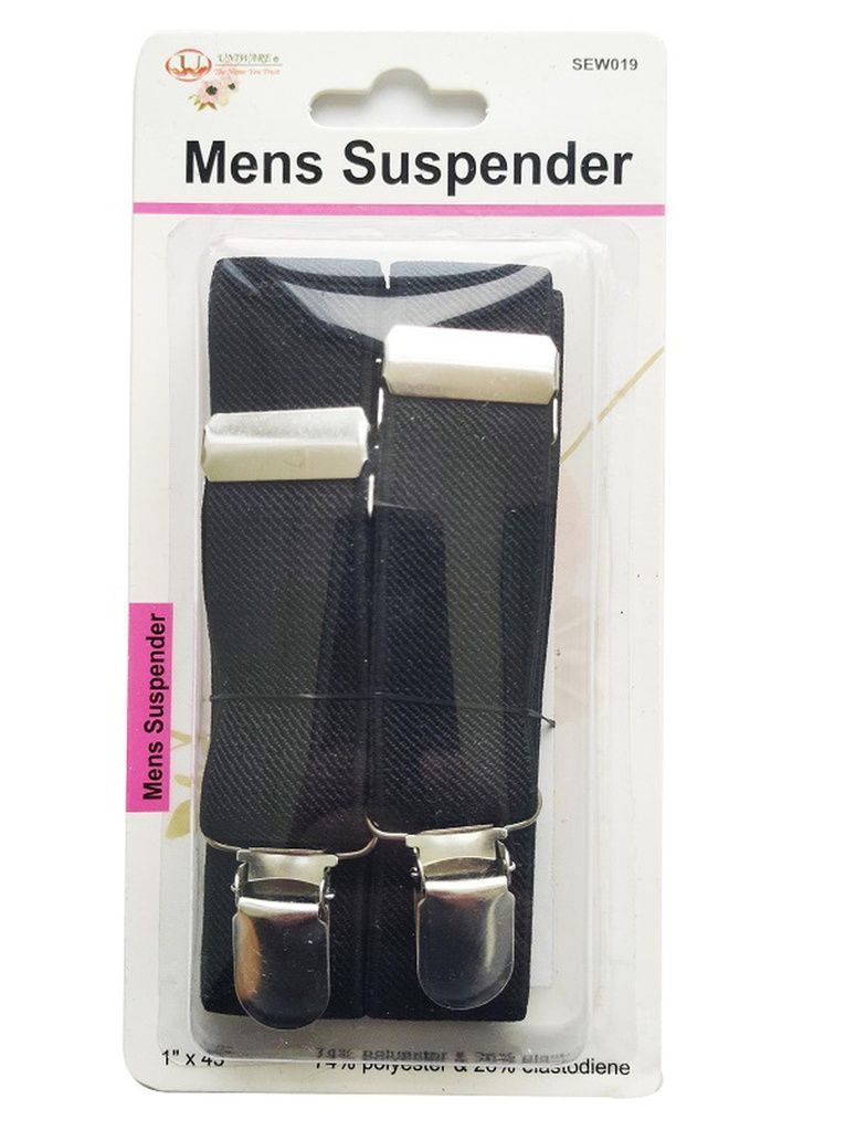 Black Resizable Elastic Suspenders