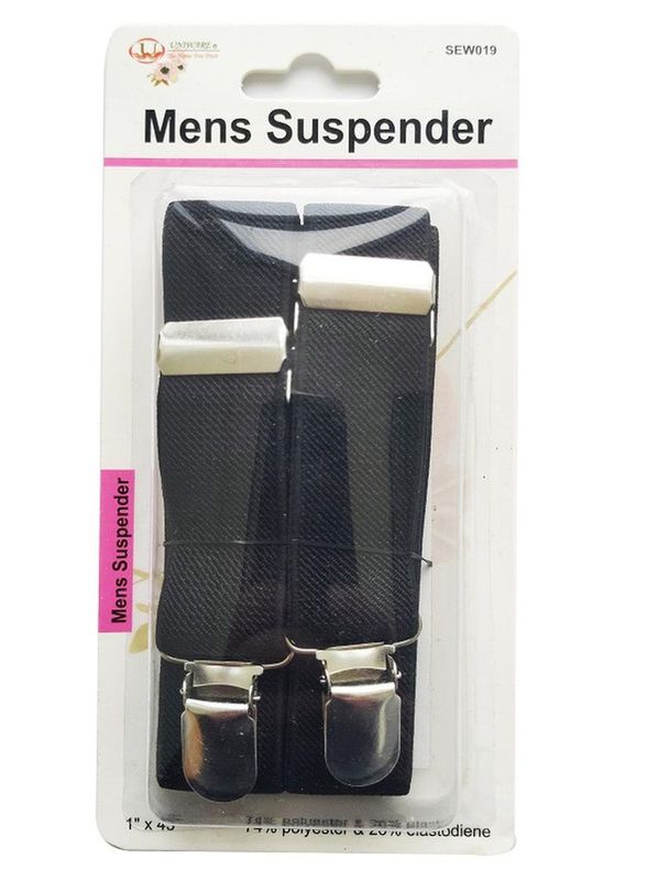 Black Resizable Elastic Suspenders
