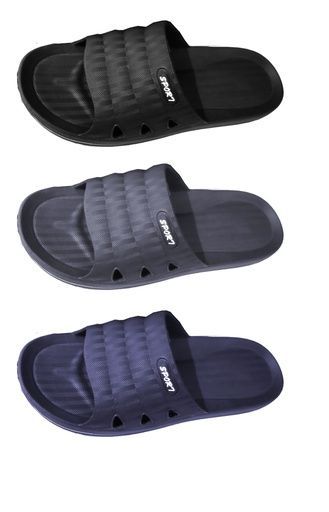 Men's Two Strap Slip on Slippers Mixed Colors