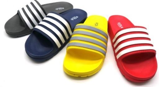 Unisex Slippers Strip Style Mixed Colors