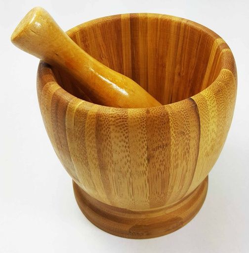 Bamboo Mortar and Pestle Set