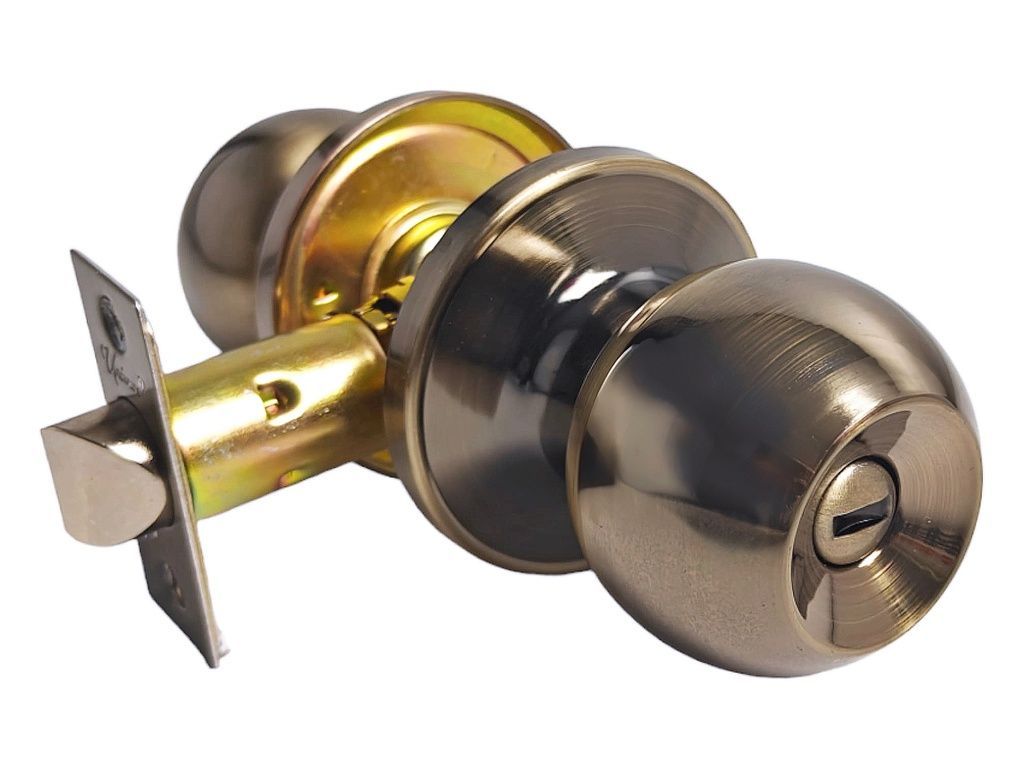 Golden Iron Doorknob and Brass Lock Set