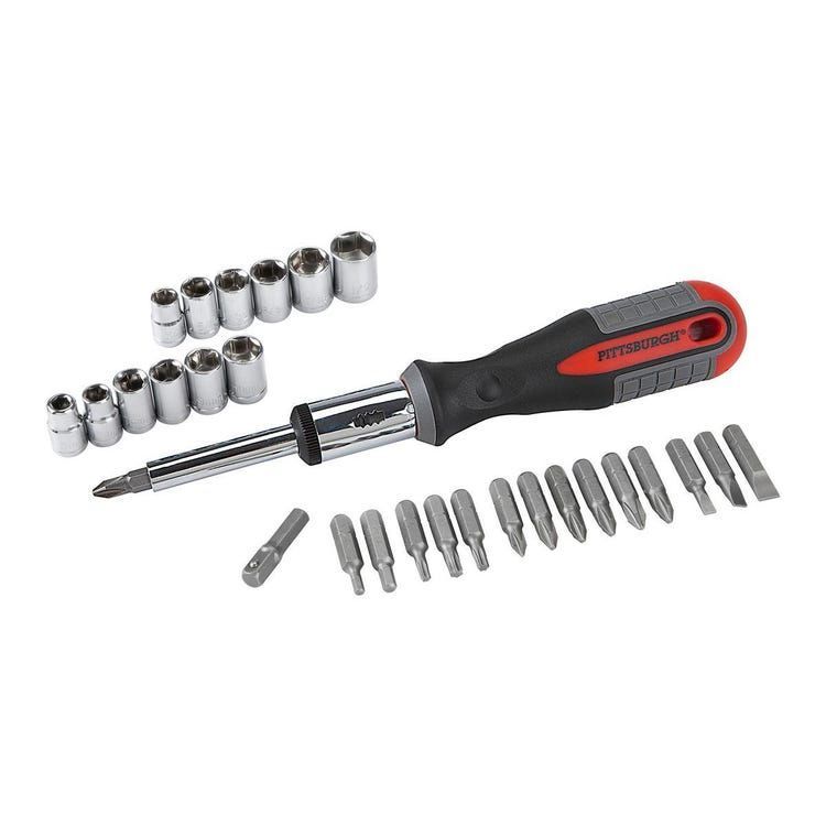 PITTSBURGH Ratcheting Screwdriver Set, 34 Pieces