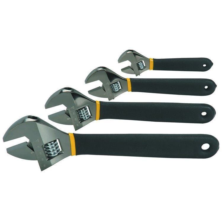 PITTSBURGH Adjustable Laser-Etched Wrench Set, 4-Pieces