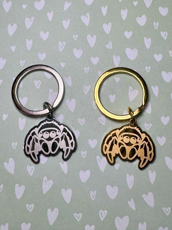 Stainless Steel Jumping Spider Keyring
