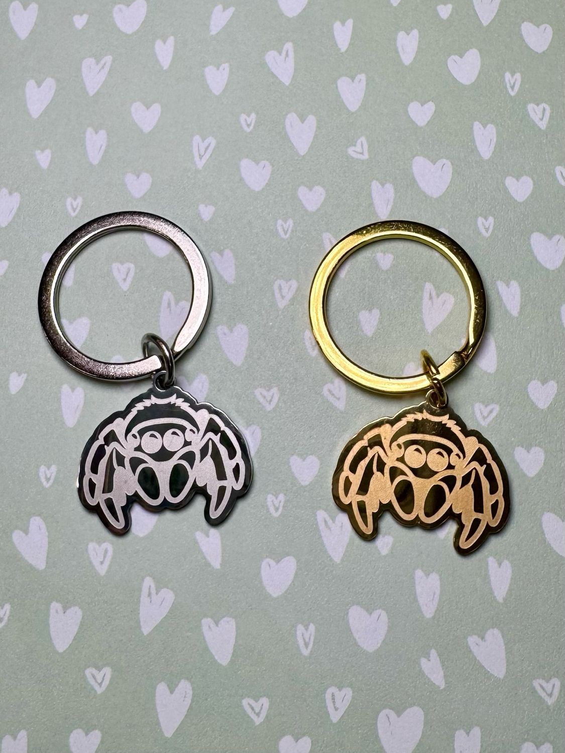 Stainless Steel Jumping Spider Keyring