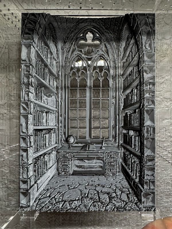 3D Gothic Library Climbing Wall 4x6&quot;