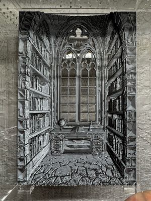 3D Gothic Library Climbing Wall 4x6&quot;