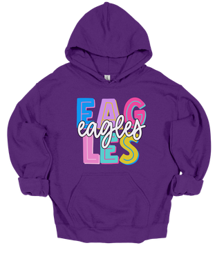 Retro Eagles Gildan Hooded Sweatshirt Youth-Adult 
3 Colors Available