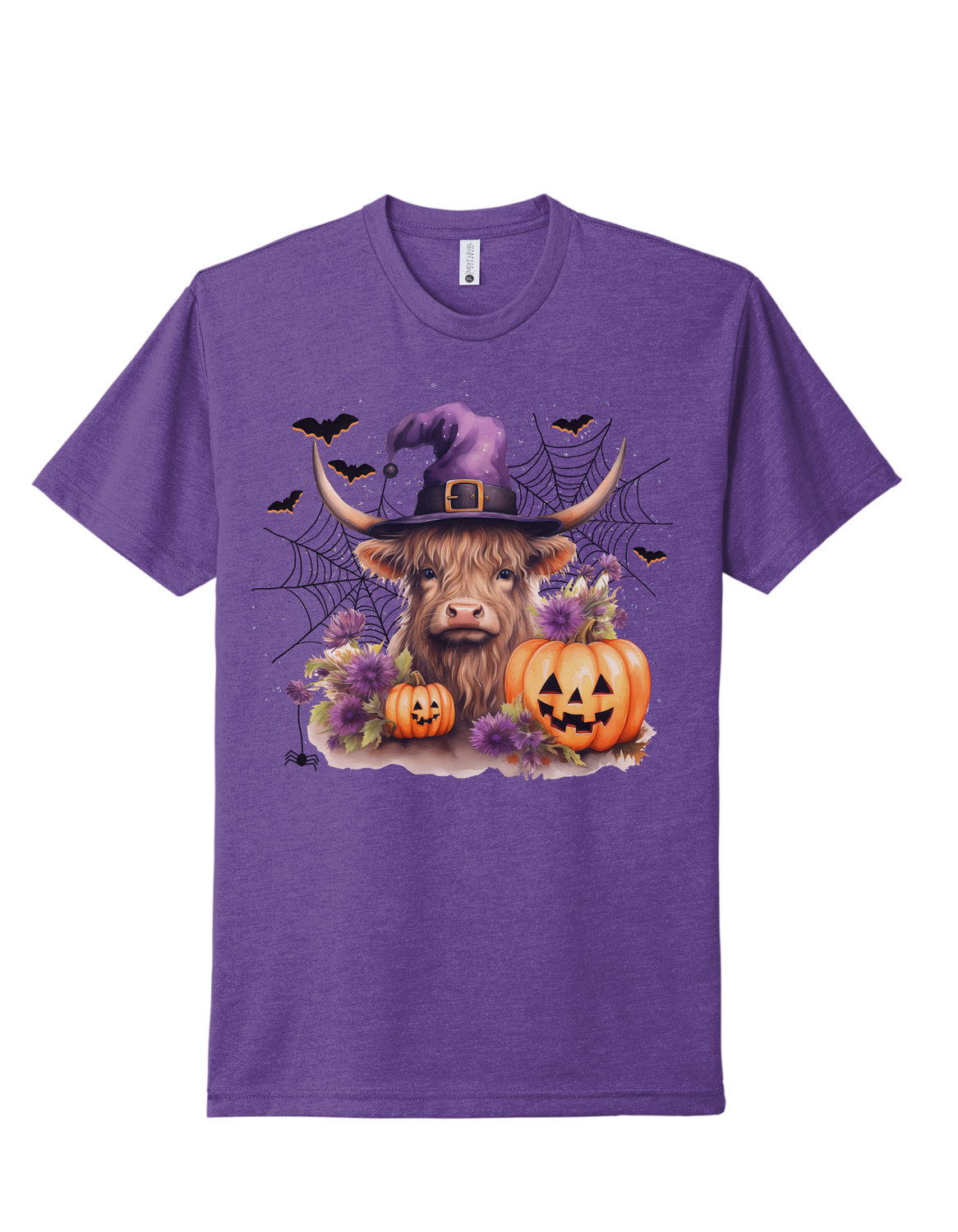 Highland Cow Witch T-Shirt Youth-Adult Sizes 2 Colors Available