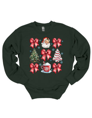 Santa Bows Gildan Youth-Adult Sizes